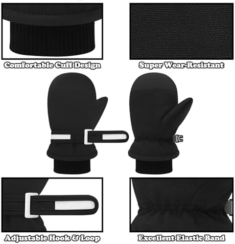 Sarfel Toddler Gloves - Waterproof Winter Mittens for Kids