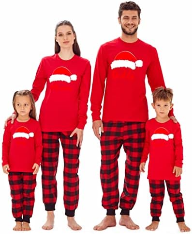 TEEAMORE Custom Family Christmas Santa Red Hat Top