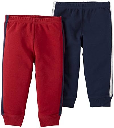 Carters Just One You Baby Boys 2 Pack Stripe Pants - Burgundy 2 Piece