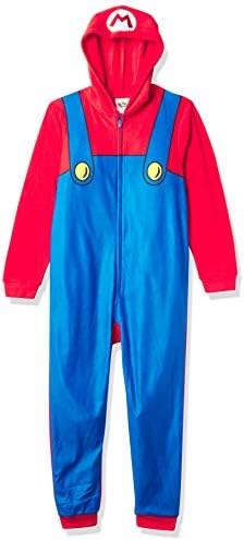 Super Mario Boys Pajama Set Comfortable Hooded Blanket Sleeper Microfleece Design