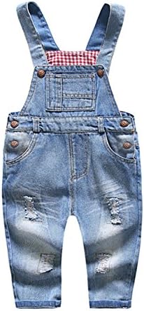 KIDSCOOL SPACE Denim Overalls for Baby Little Kids Blue Black