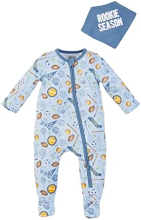 Sports-Themed Night Day Muslin Sleeper Bib Set by Mud Pie