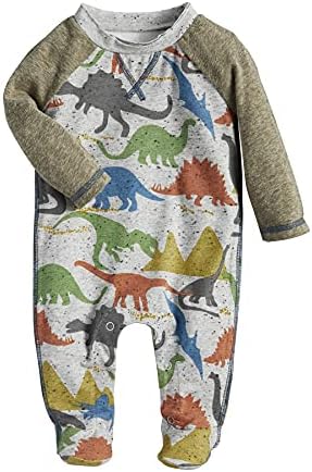 Mud Pie Baby Boys Dino Sleeper Speckle Knit nights
