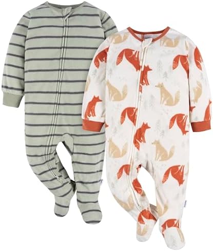 Gerber Baby Boys Flame Resistant Fleece Pajamas 2-Pack