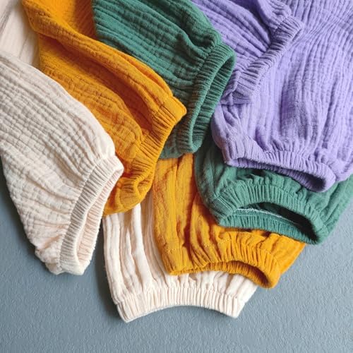 Heamoe Kids Cotton Linen Ankle Length Pants for Boys Girls Toddlers
