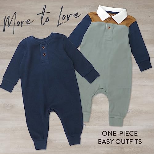 HonestBaby 100 Organic Cotton Baby Boys Rugby Romper