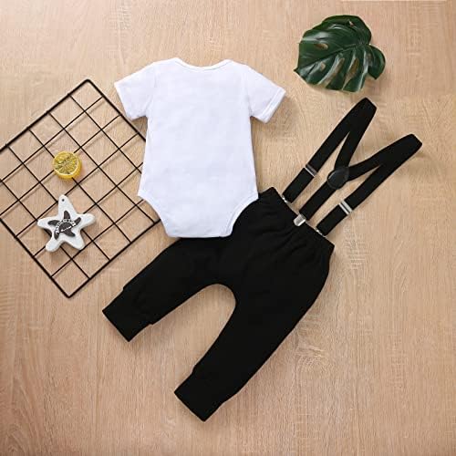 Boy One 1st Birthday Romper Suspenders Set