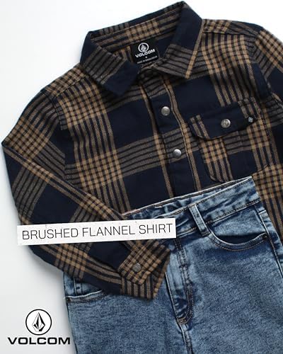 Volcom Toddler Boys brushing flannel shirt and slim fit jeans set