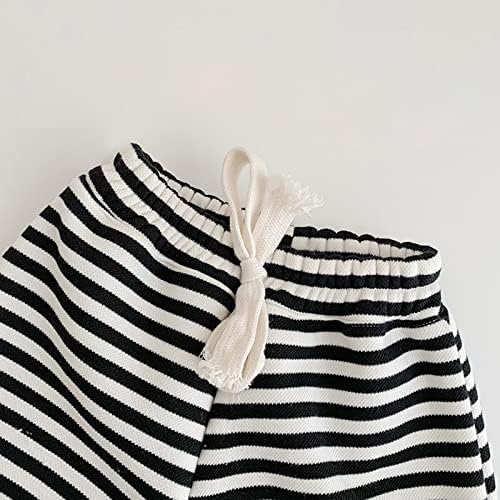Boys Fleece Lined Striped sweatpants Cotton Striped Elastic waist Under 10 months