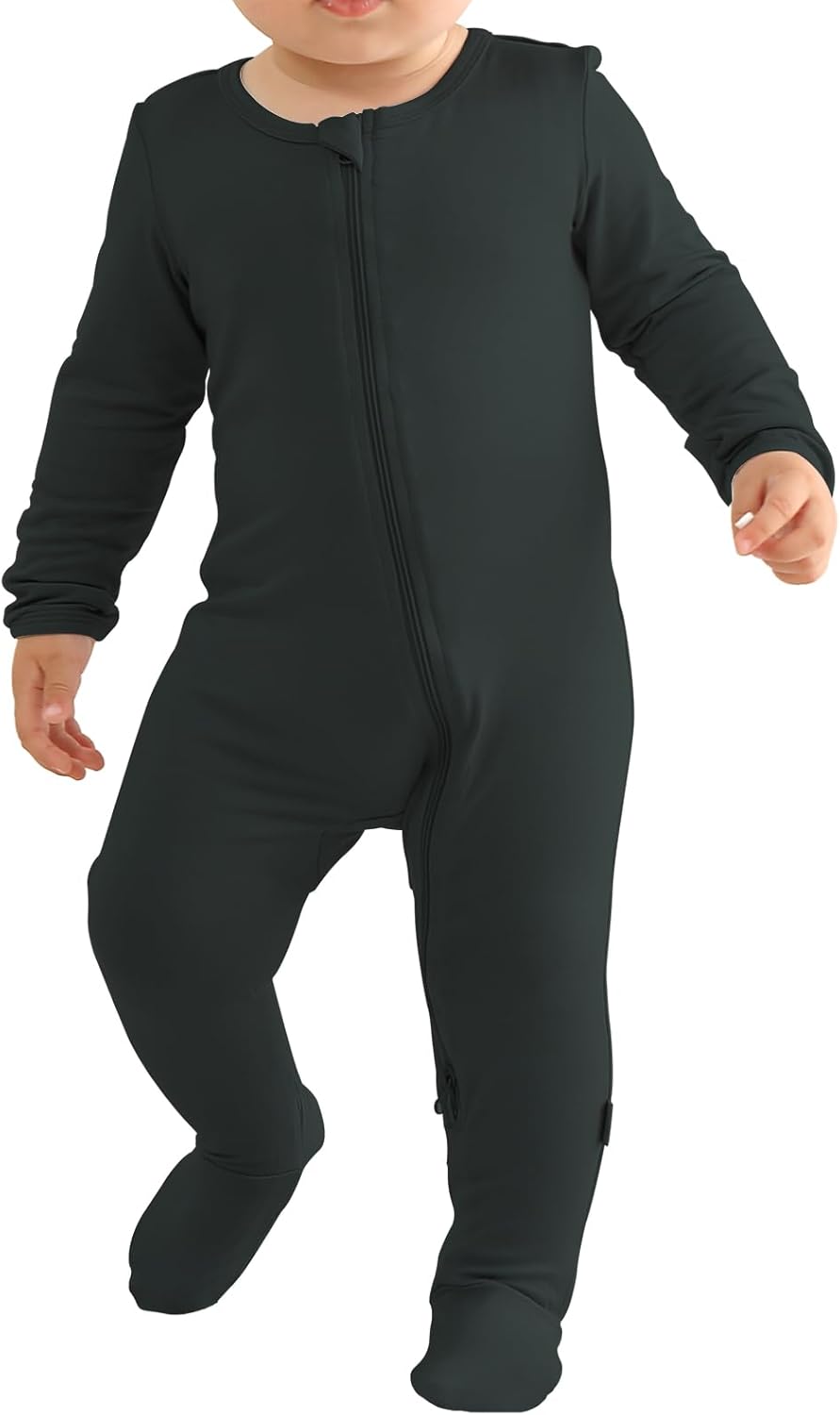 Ekkimy Long Sleeve Baby Romper with Double Zipper Bamboo Rayon