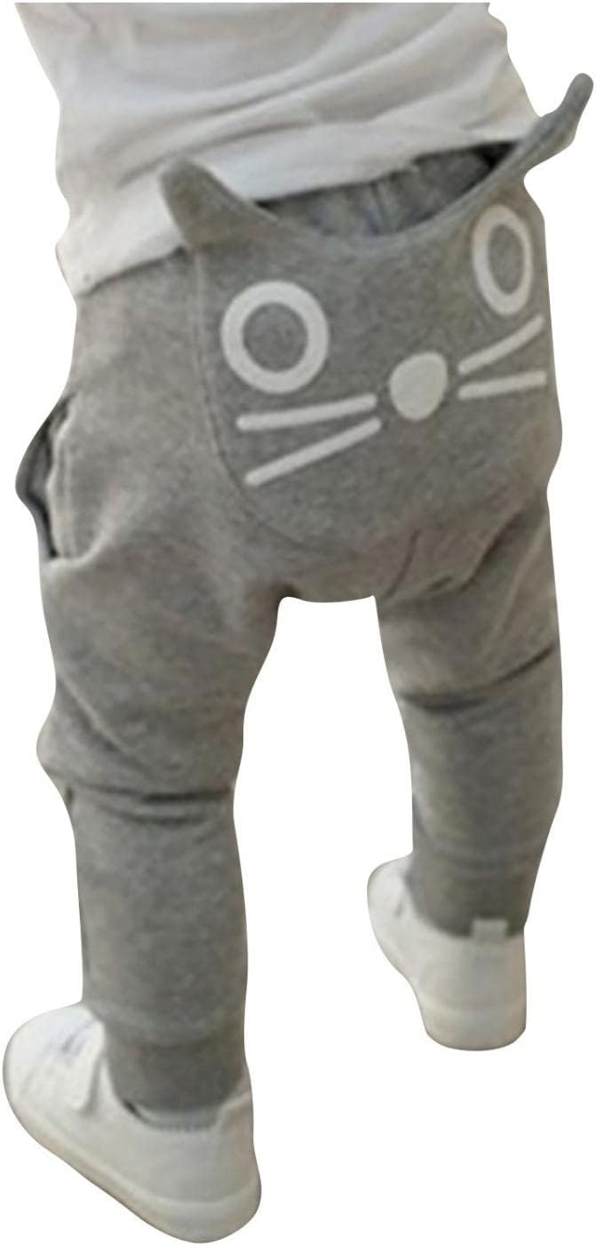 LISfsaCartoon Cat Print Harem Pants for Kids