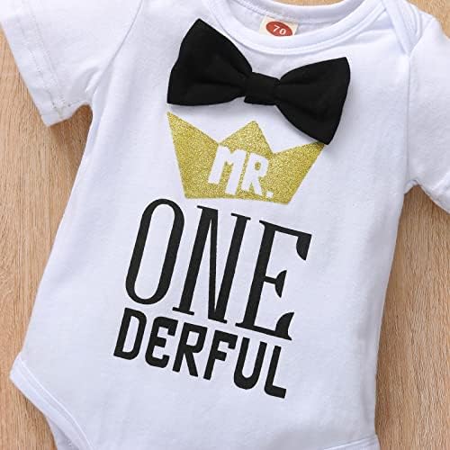 Boy One 1st Birthday Romper Suspenders Set