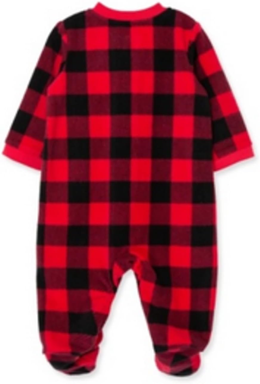 LITTLE ME Baby Boys Buffalo Red Plaid Zip Blanket Sleeper