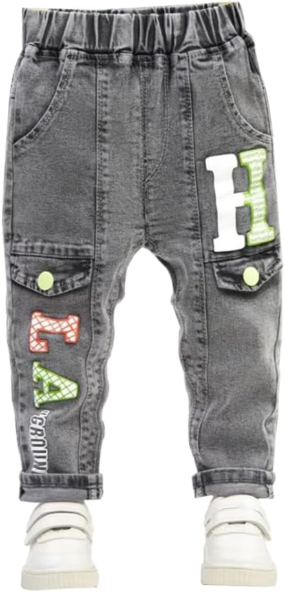 Little One Unisex Elastic Waist Printed Jeans