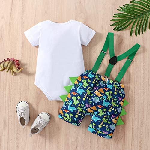 Beleva 1st Birthday Dinosaur Boys 1st Birthday Gownday Romper Set