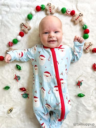 Mud Pie Boys Blue Santa Glow Baby Sleeper