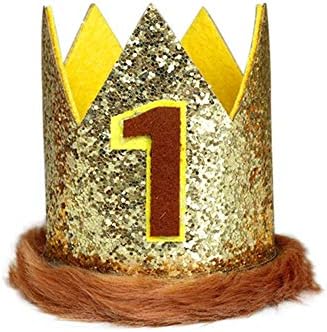Lion 1st Birthday Cake Smash Boys Outfit with suspenders Crown