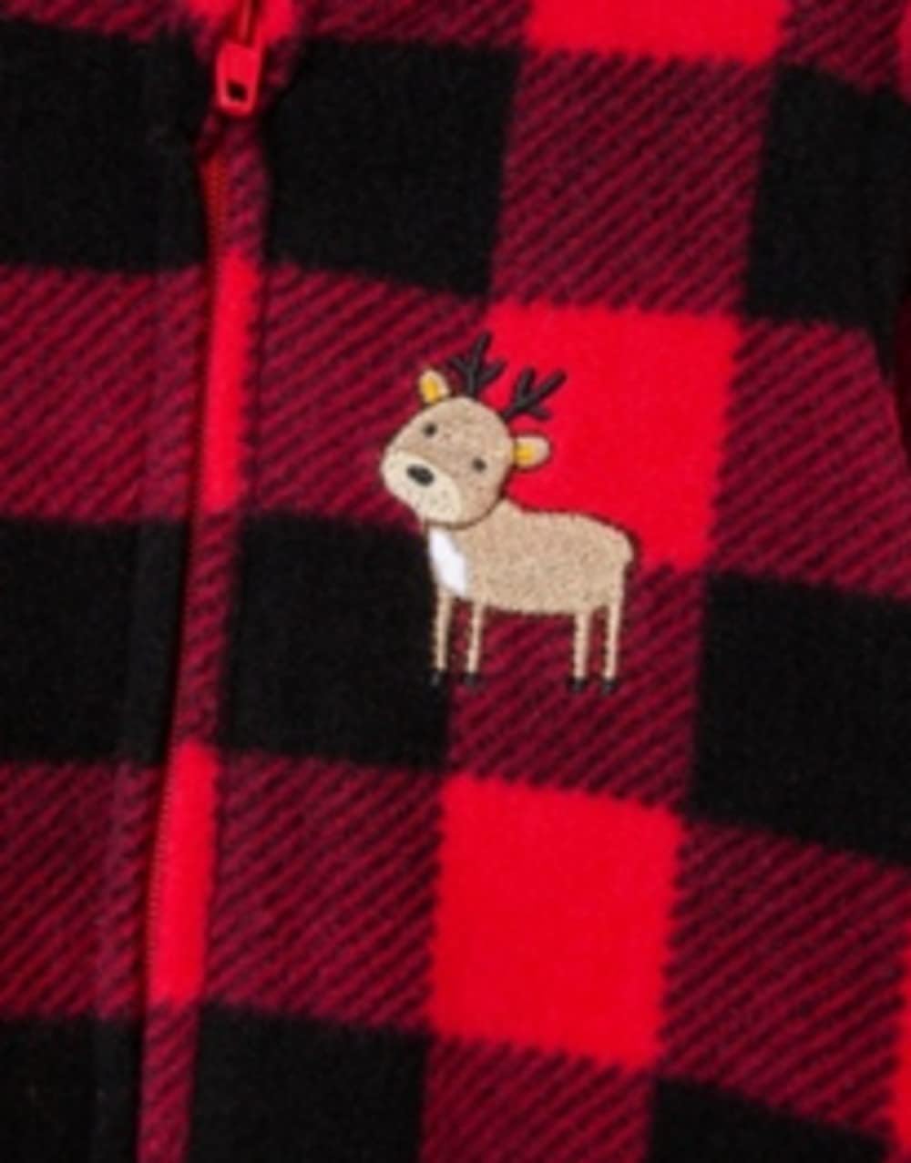 LITTLE ME Baby Boys Buffalo Red Plaid Zip Blanket Sleeper