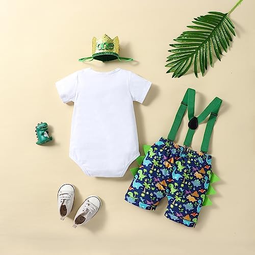 First Birthday Boys Set - Dinosaur Bow Tie Romper