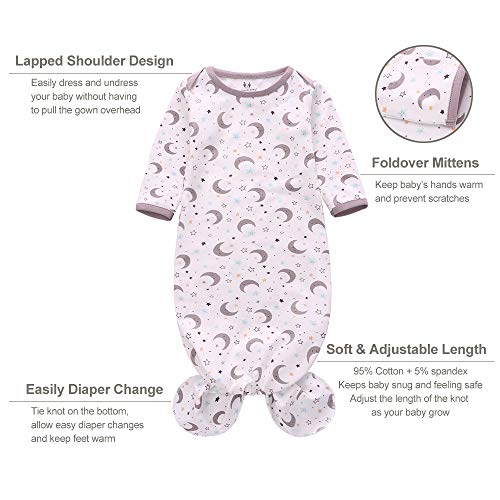 Miracle Baby Newborn Nightgown Set with Hat 3 Pack