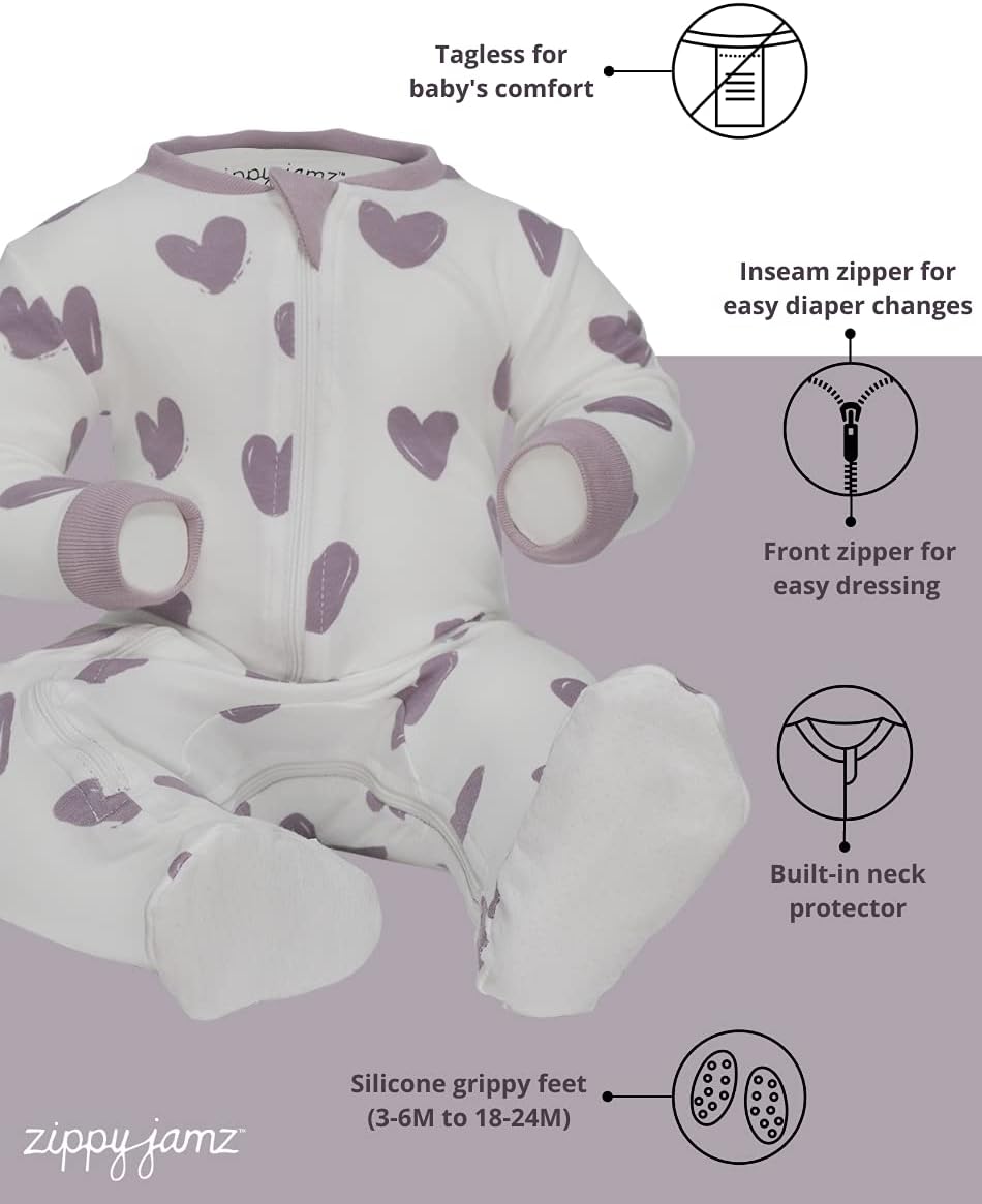 ZippyJamz Premium Organic Pajamas with Inseam Zipper for Sleepers