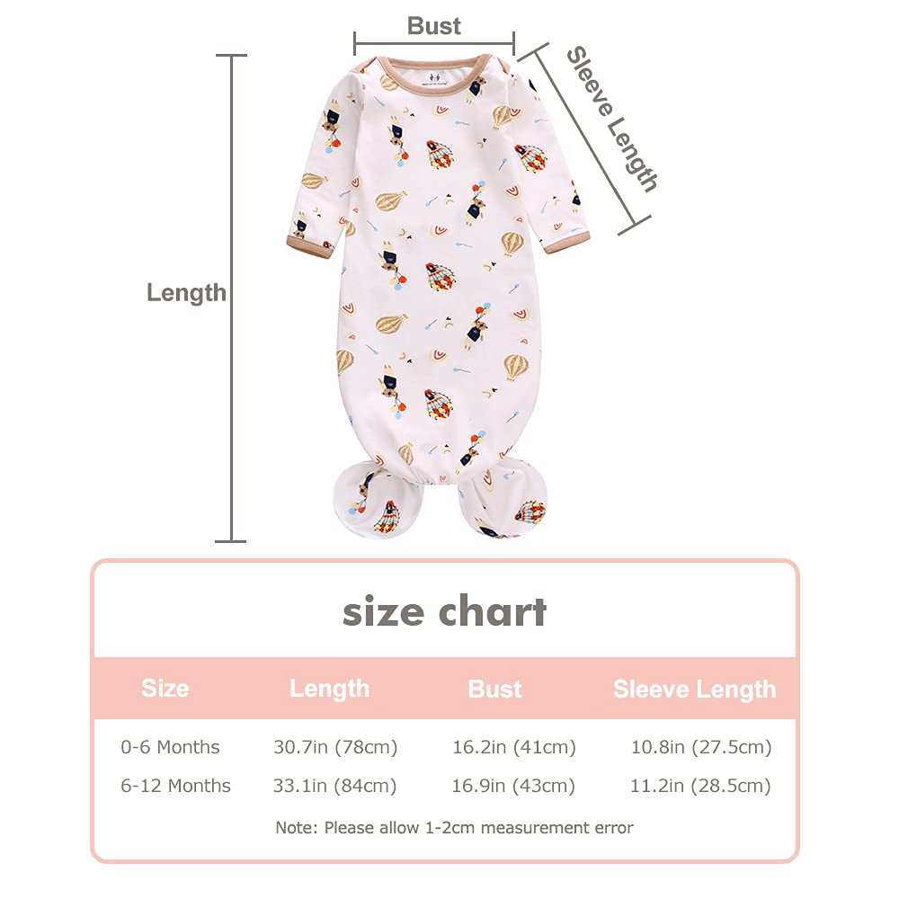 Miracle Baby Newborn Nightgown Set with Hat 3 Pack