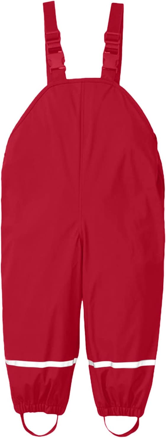 Kids Toddler Rain Overalls with Hood and Reflective Stripes