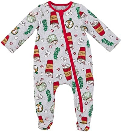Mud Pie Baby Boys Peppermint Mocha Pajamas Sleepy