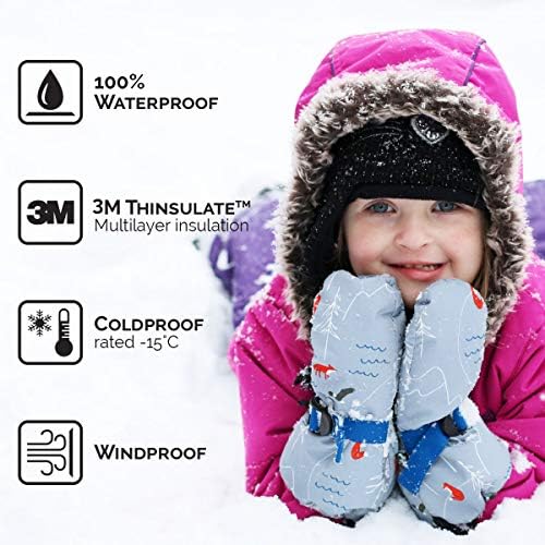 Winter Warmers - Waterproof Mittens for Kids - Soft Cozy for Boys