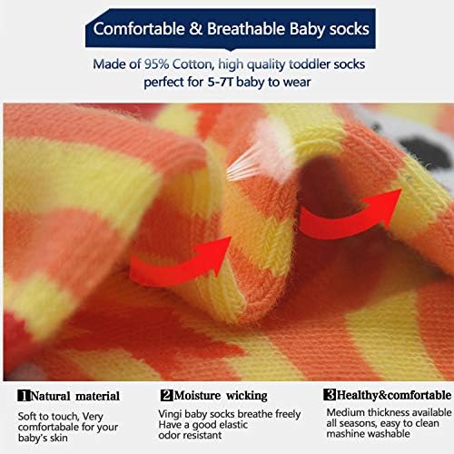 SkiBeaut Toddler Non-Slip Socks Traction for Safety and Style