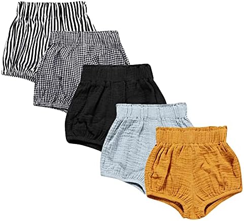 5-Piece Cute Baby Stripe Linen Blend Shorts