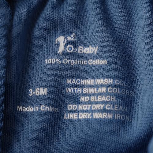 O2 BABY Organic Cotton Super Soft Unisex Baby Jogger Pants 3-Pack