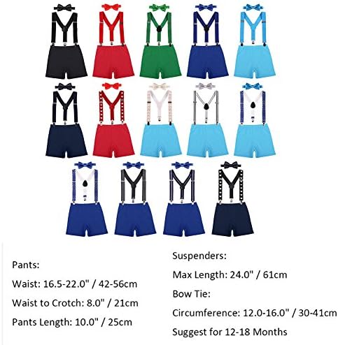 IBTOM Castle Baby Boys Cake Smash Outfit Suspenders Bowtie Set