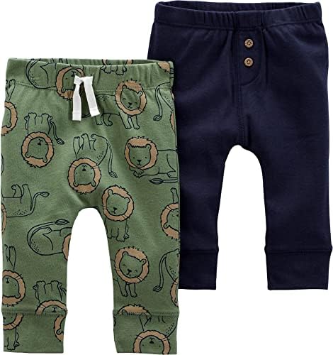 Carters Baby Boys 2-Pack Pants Cotton Rib Elastic Waistband Comfortable Durable