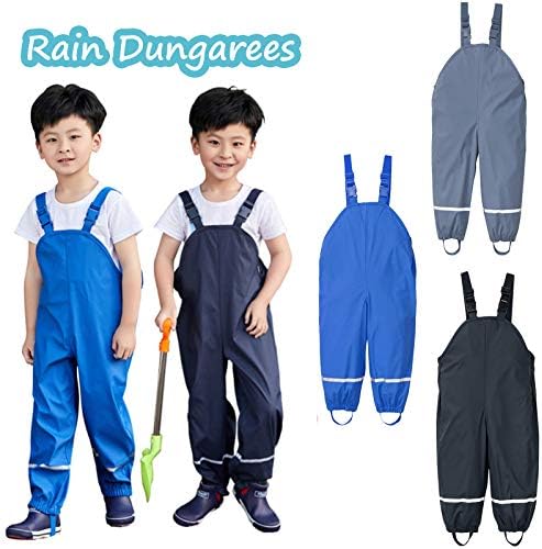 RNTOP Unisex Waterproof Rain Pants for Kids 4-5 Years