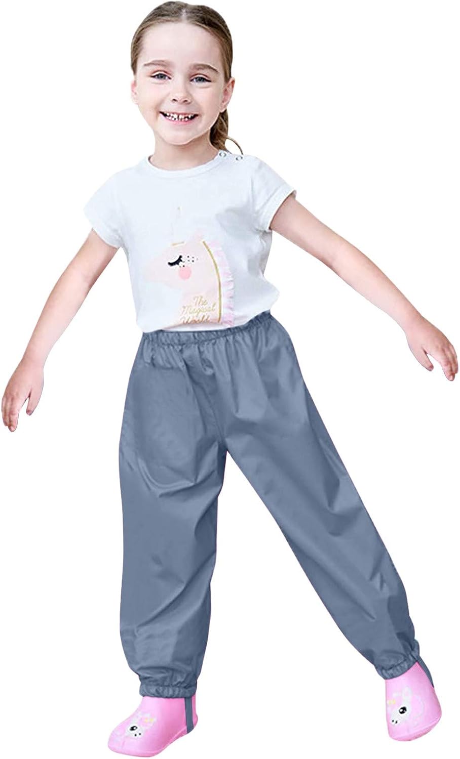 AIMAOMI Waterproof Rain Bib Pants for Kids