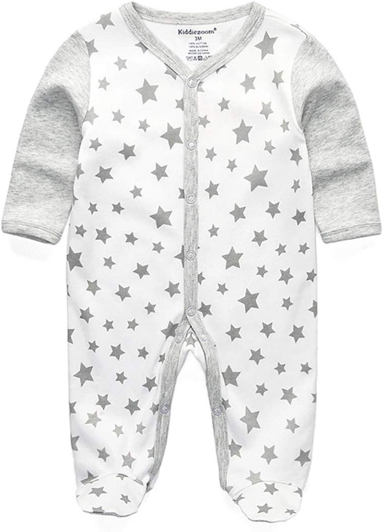 Kiddiezoom Baby Toddler Boys Snug Fit Cotton Pajamas 0-3 Months