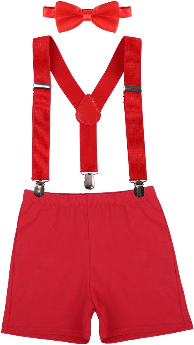 IBTOM Castle Baby Boys Cake Smash Outfit Suspenders Bowtie Set