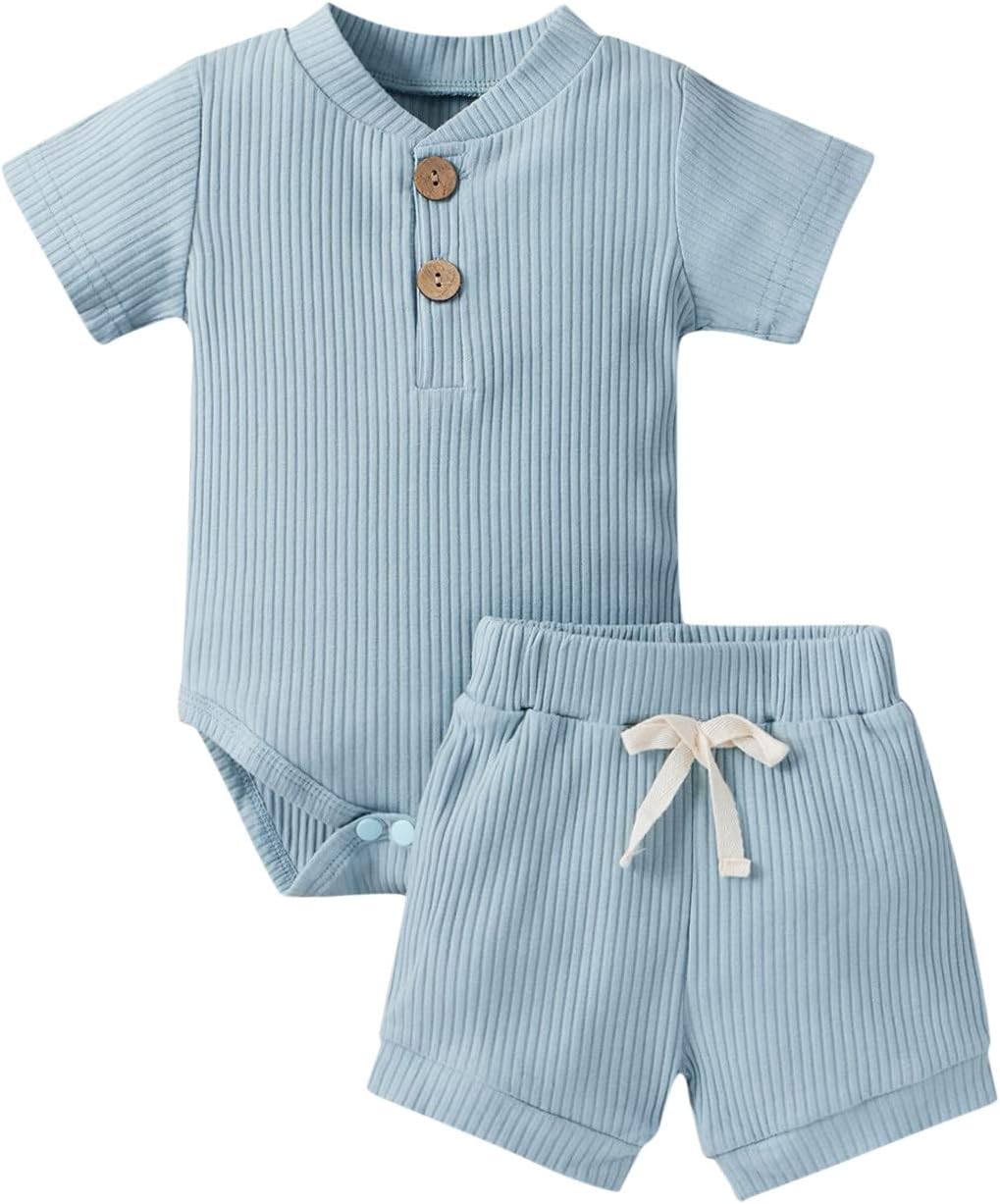 Summer romper shorts set for baby