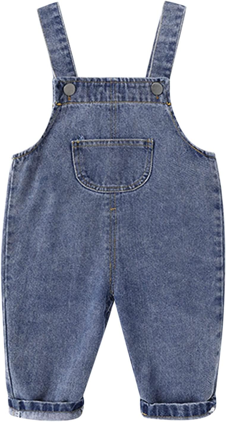 Toddler Denim Overalls for Boys and Girls with Pockets
