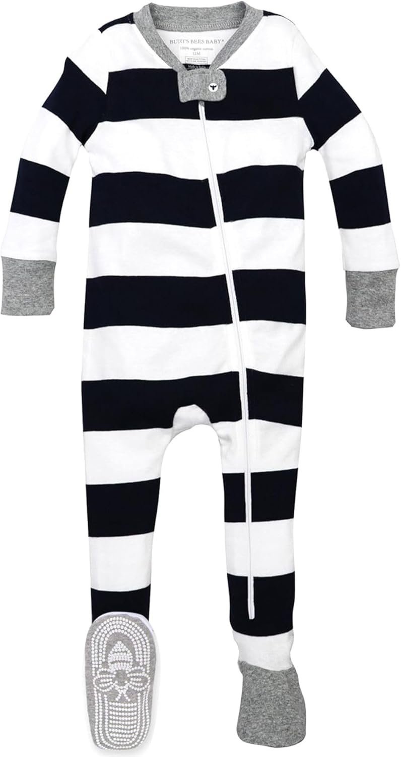 Burts Bees Baby Boys Pajamas - Non-Slip Sleep Suits