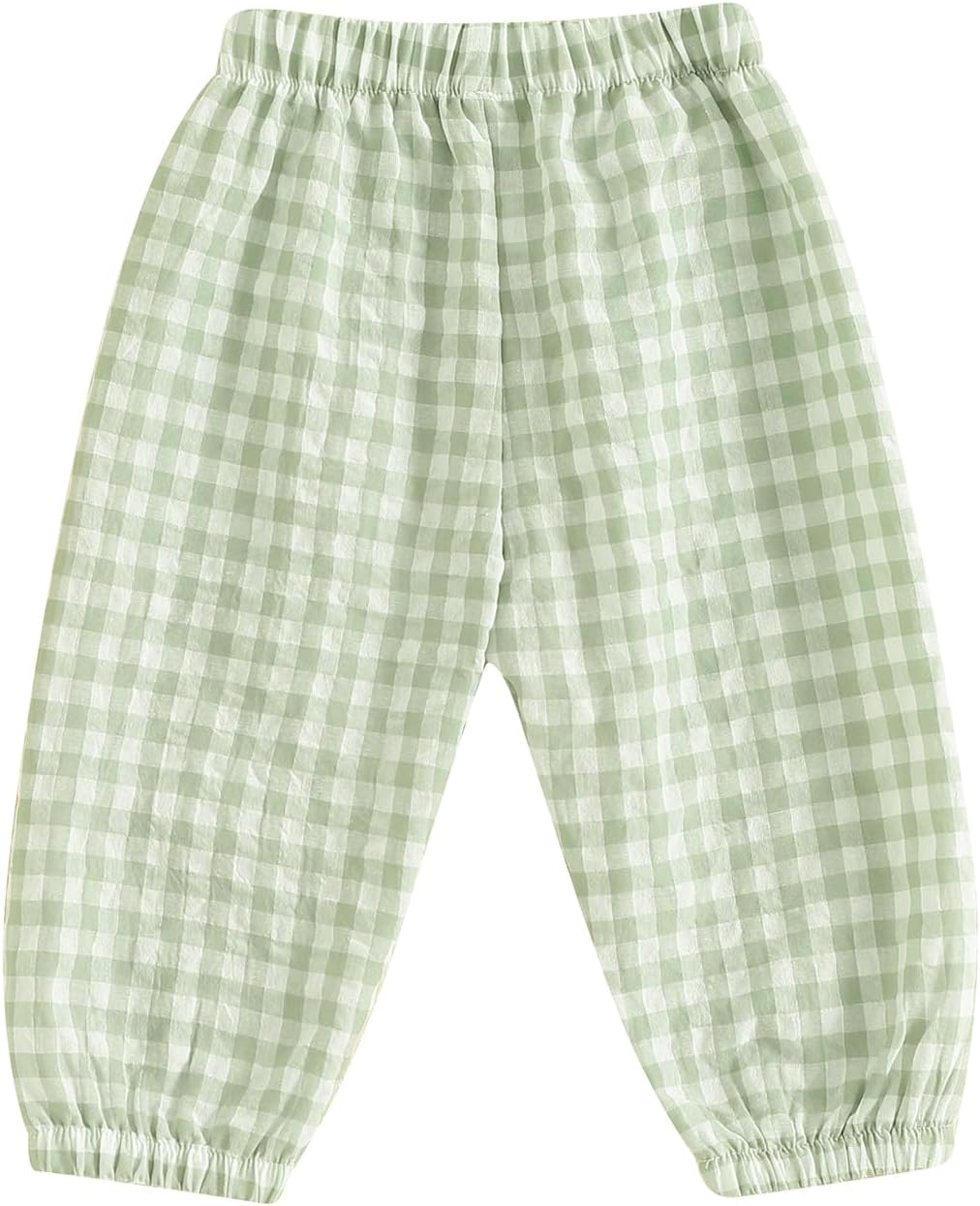 NEVUQO Soft Linen Harem Pants Cute Gingham Plaid for Baby