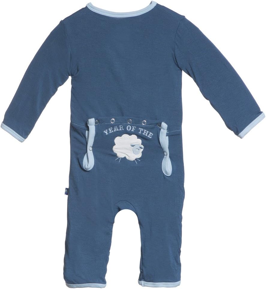 Adorable Little Boys Holiday Applique Coverall Twilight Year of the Sheep
