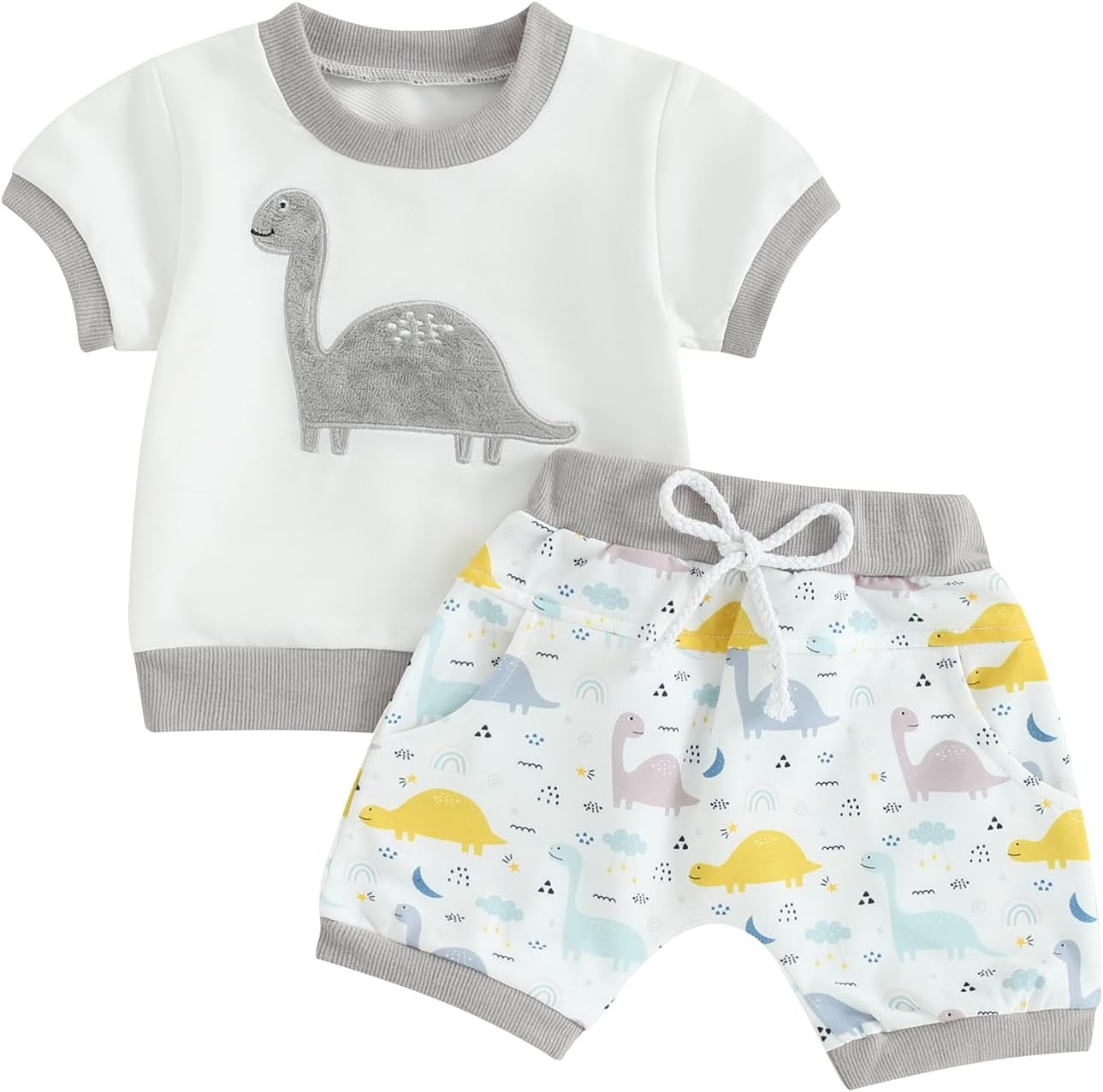 Trendy Toddler Boys Checkerboard Summer Outfit Set