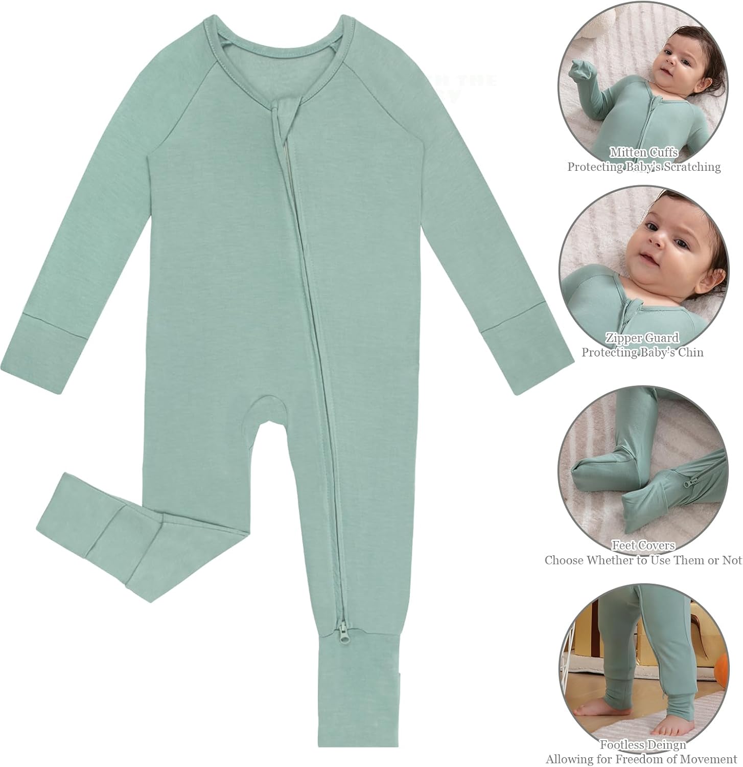 Bamboo Rayon Pajamas with Two-Way Zipper