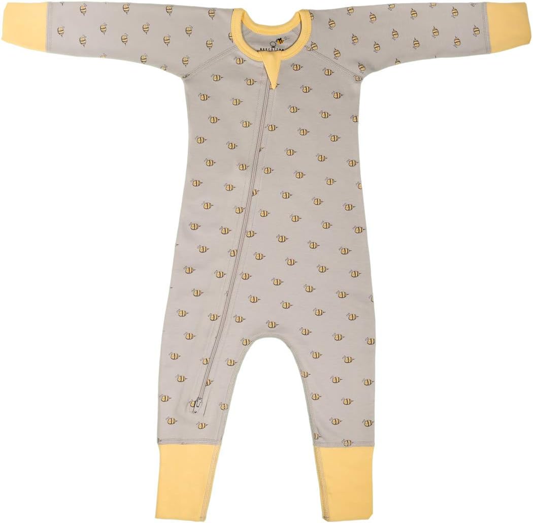 Bee Pattern Organic Baby Romper