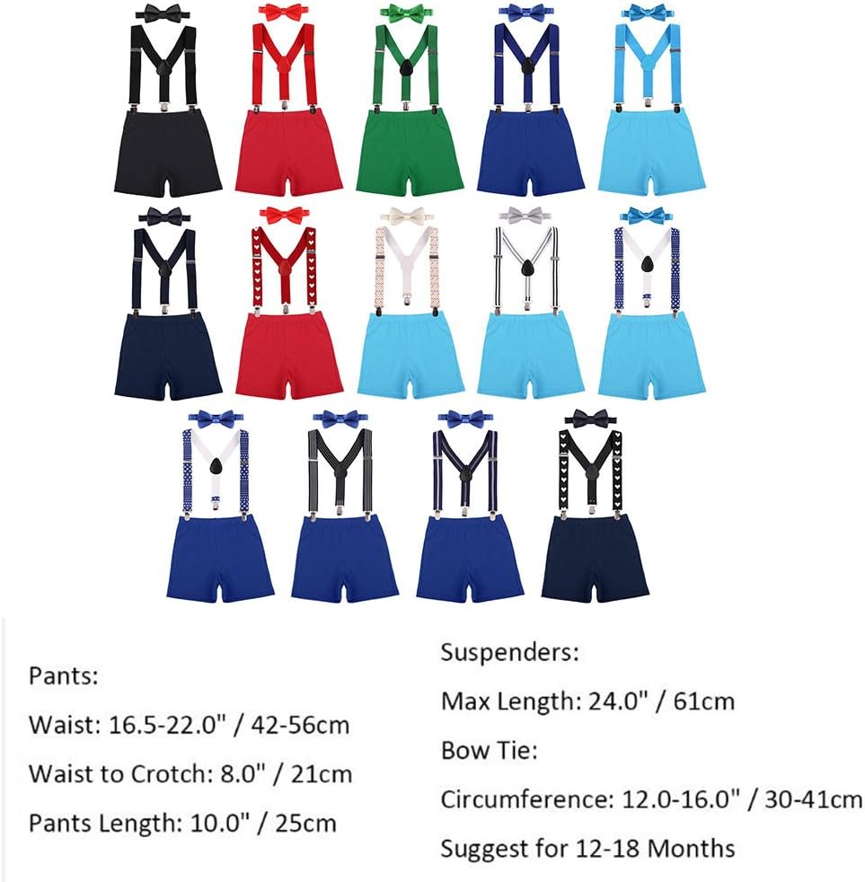 IBTOM Castle Baby Boys Cake Smash Outfit Suspenders Bowtie Set