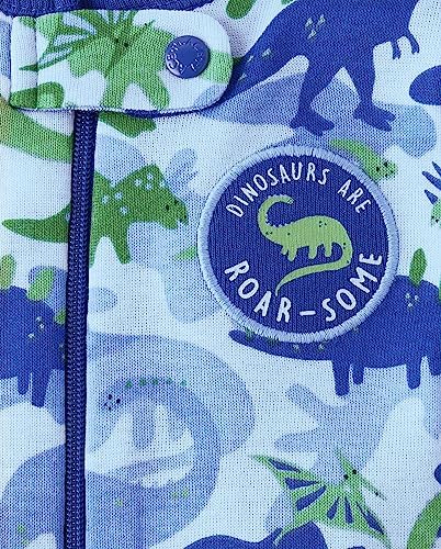 The Childrens Place Baby Boys Dino Camo Zip Front Pajama