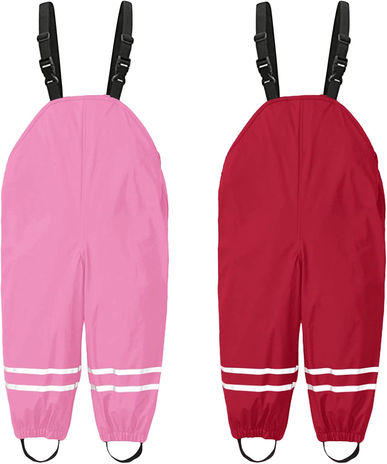 Kids Suspender Rain Pants Toddler Boys Girls Waterproof Reusable Overalls