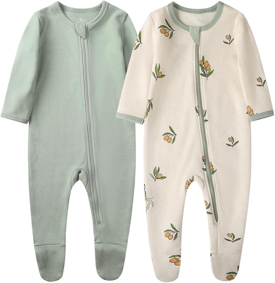 O2 BABY Organic Cotton Zip-Front Pajamas